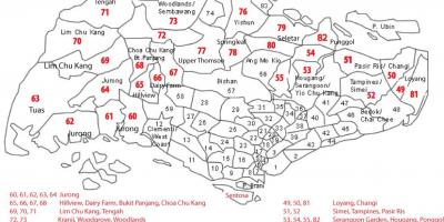 Singapore cod postal hartă