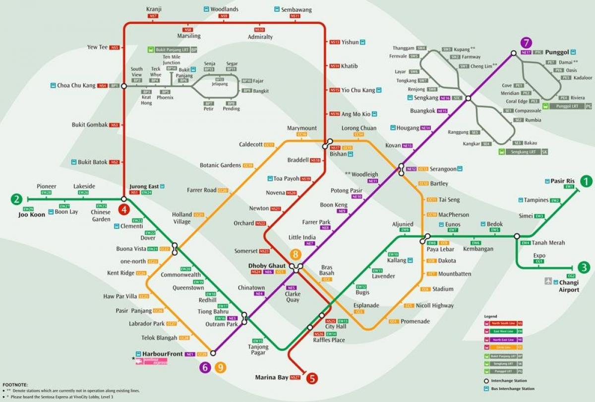 mrt harta sistemului Singapore