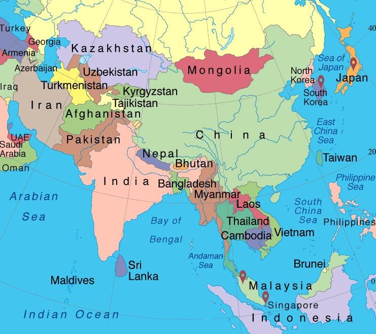 Singapore asia hartă