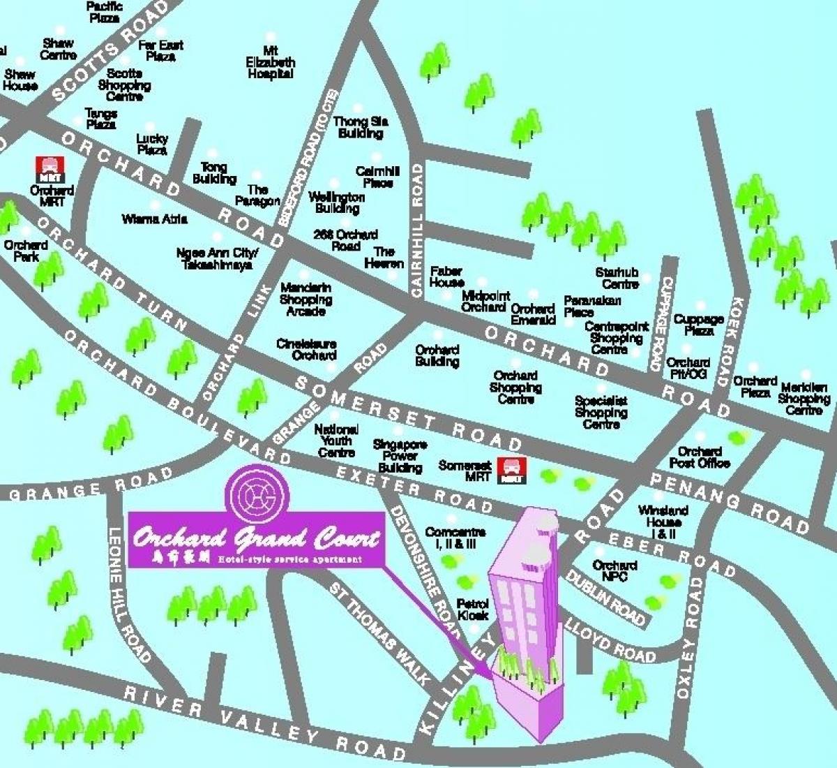 orchard road, Singapore arată hartă