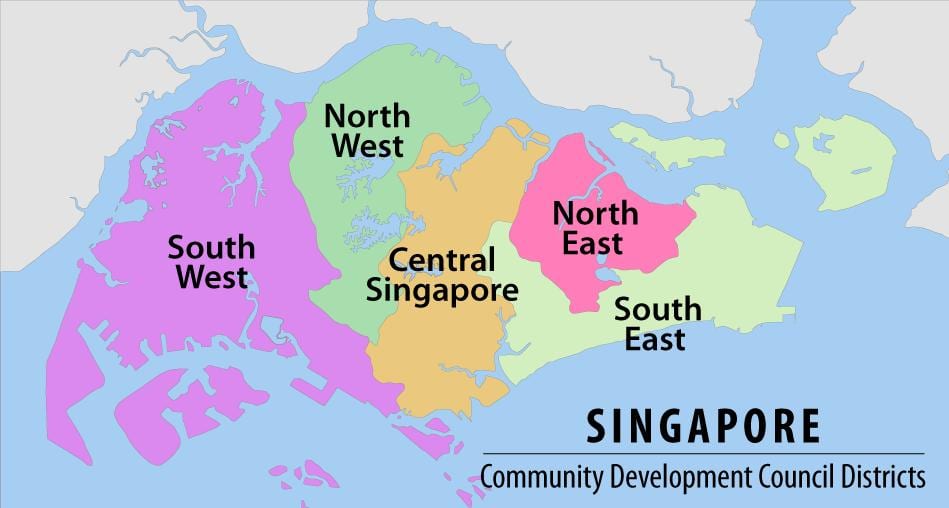harta regiunea Singapore