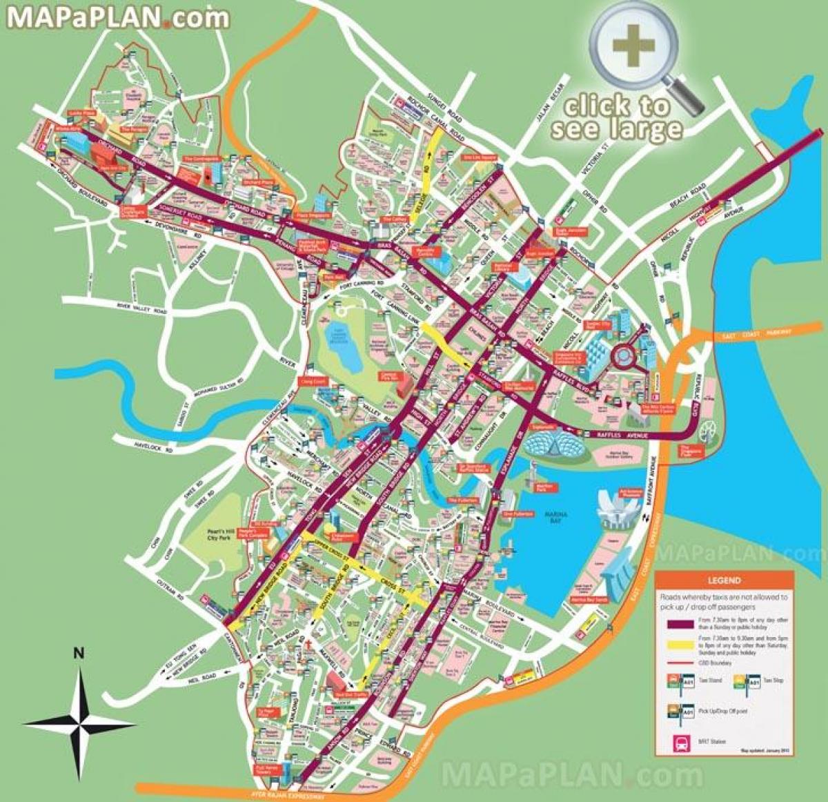 Singapore puncte turistice hartă
