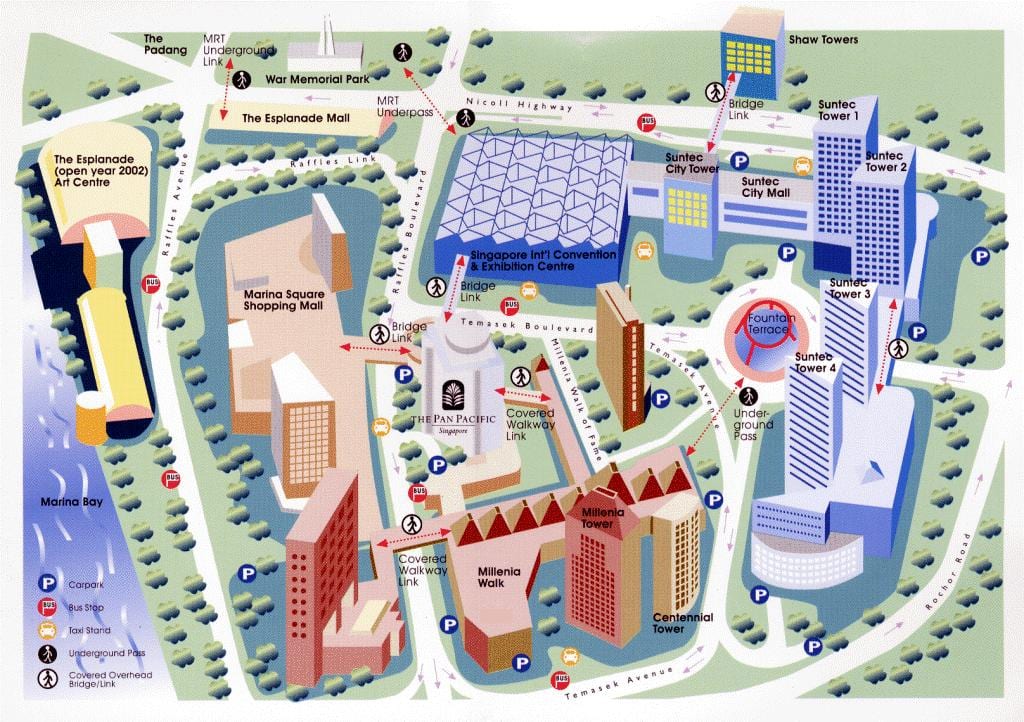 Districtul Central De Afaceri Din Singapore Arată Hartă