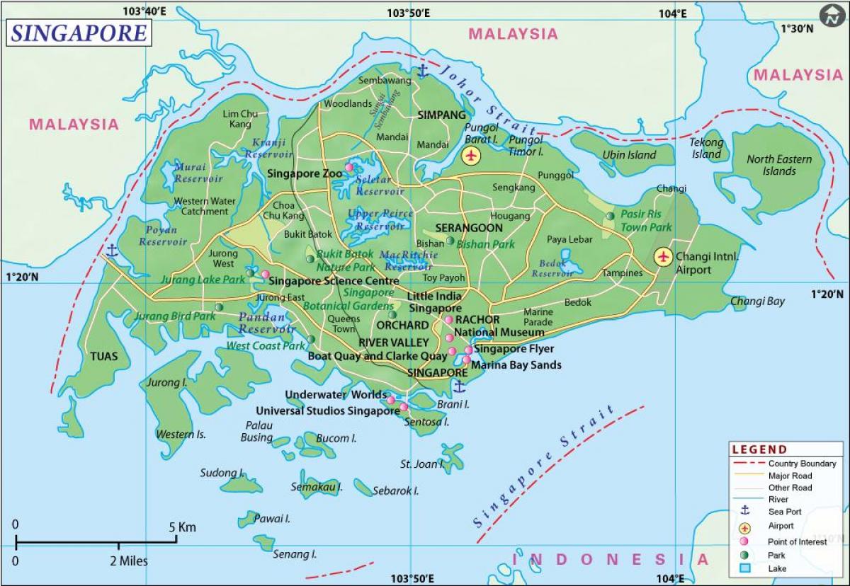 hartă a orașului Singapore