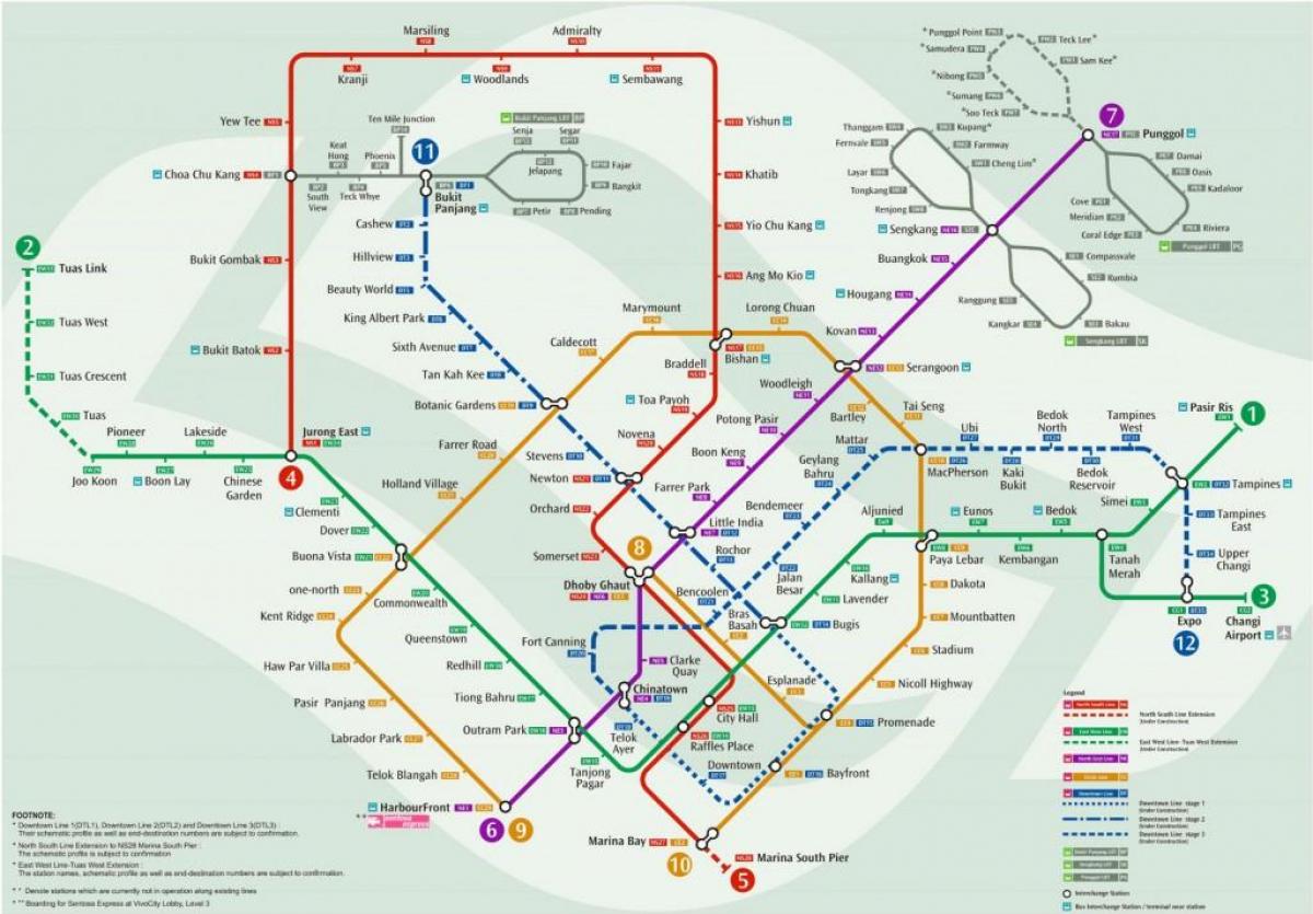 harta Singapore de cale ferată