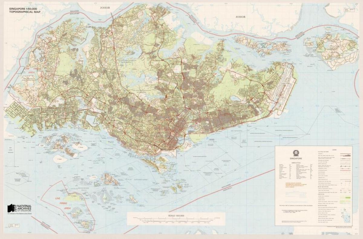 harta Singapore topografice
