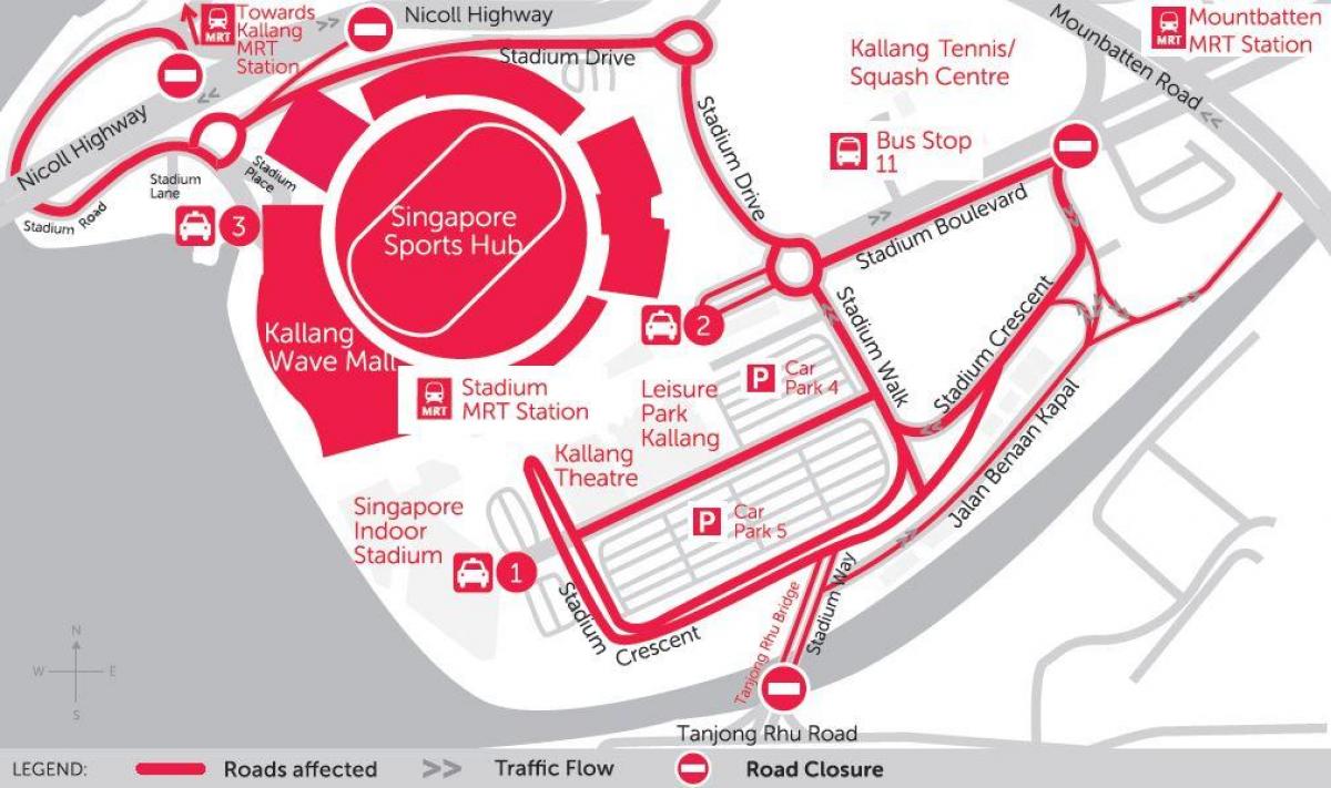 harta Singapore sports hub