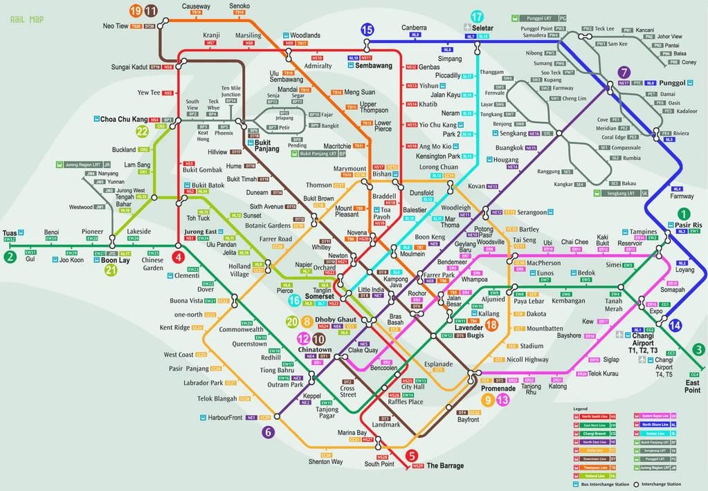smrt Singapore arată hartă