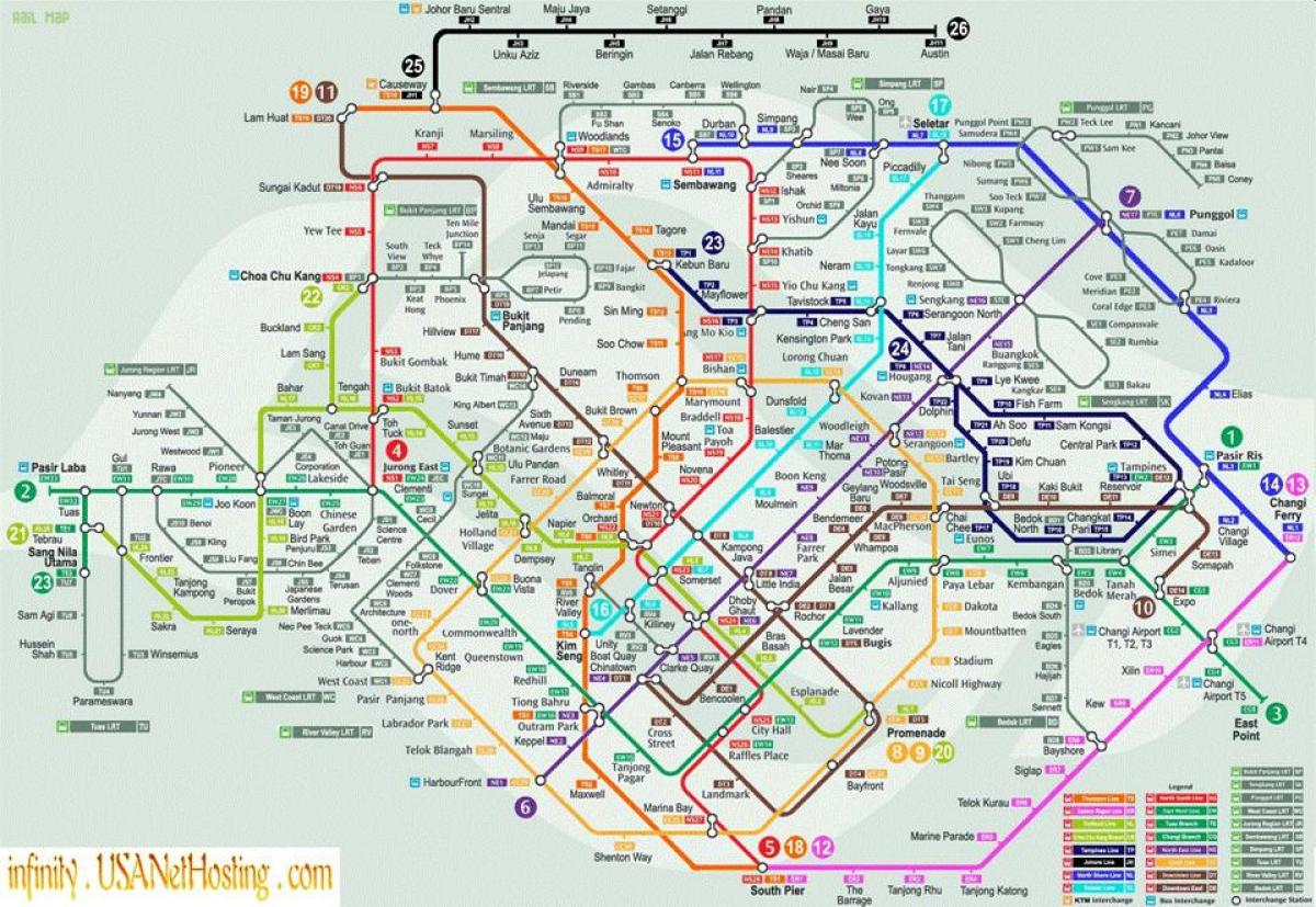 harta de transport Singapore